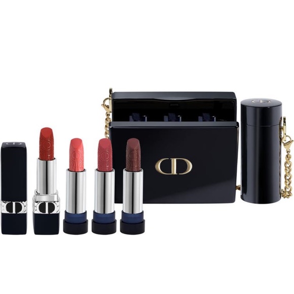 NIB Dior limited edition four full-size Rougelipsticks/ Clutch made in France
